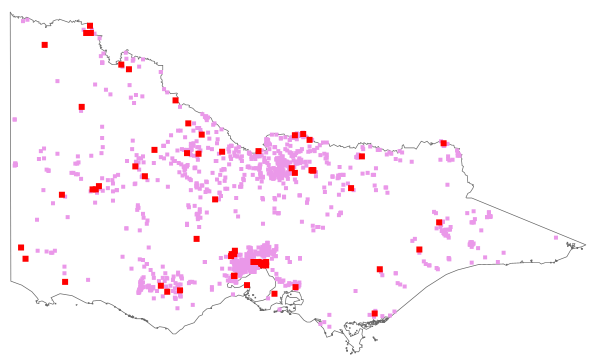 Xanthium spinosum (distribution map)