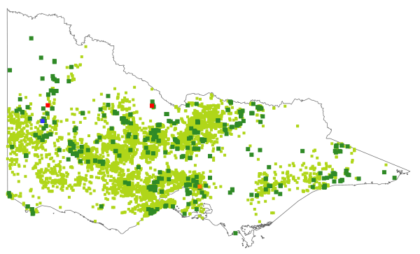 Acacia pycnantha (distribution map)