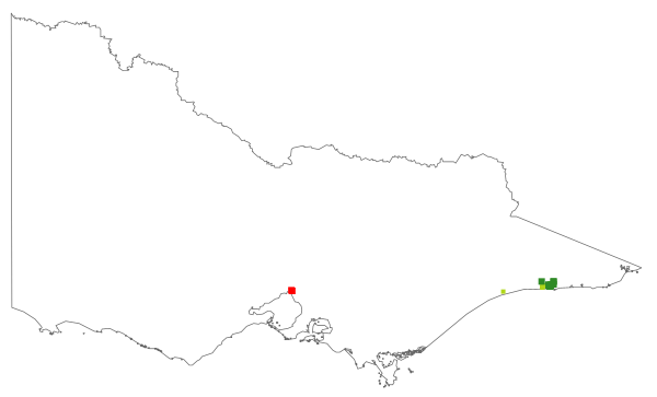 Livistona australis (distribution map)