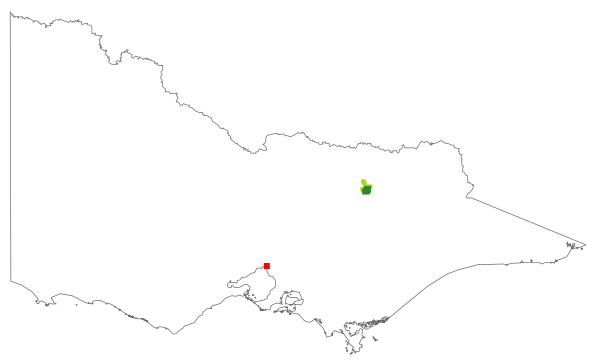 Pomaderris subplicata (distribution map)